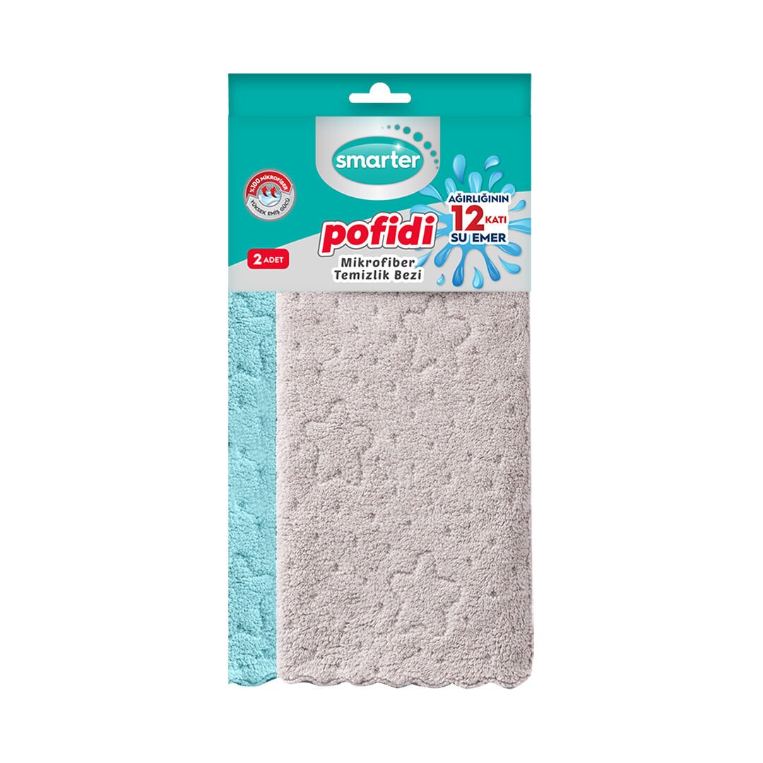 SMARTER Pofidi Mikrofiber Havlu 2'li Temizlik Bezi