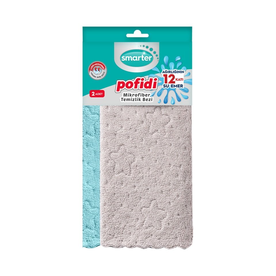SMARTER Pofidi Mikrofiber Havlu 2'li Temizlik Bezi