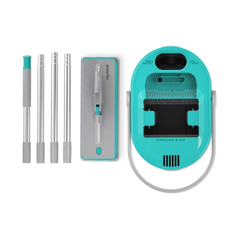 SMARTER Aqua Jet Temiz & Kirli Suyu Ayırma Özelliği Tablet Mop Temizlik Seti Paspas