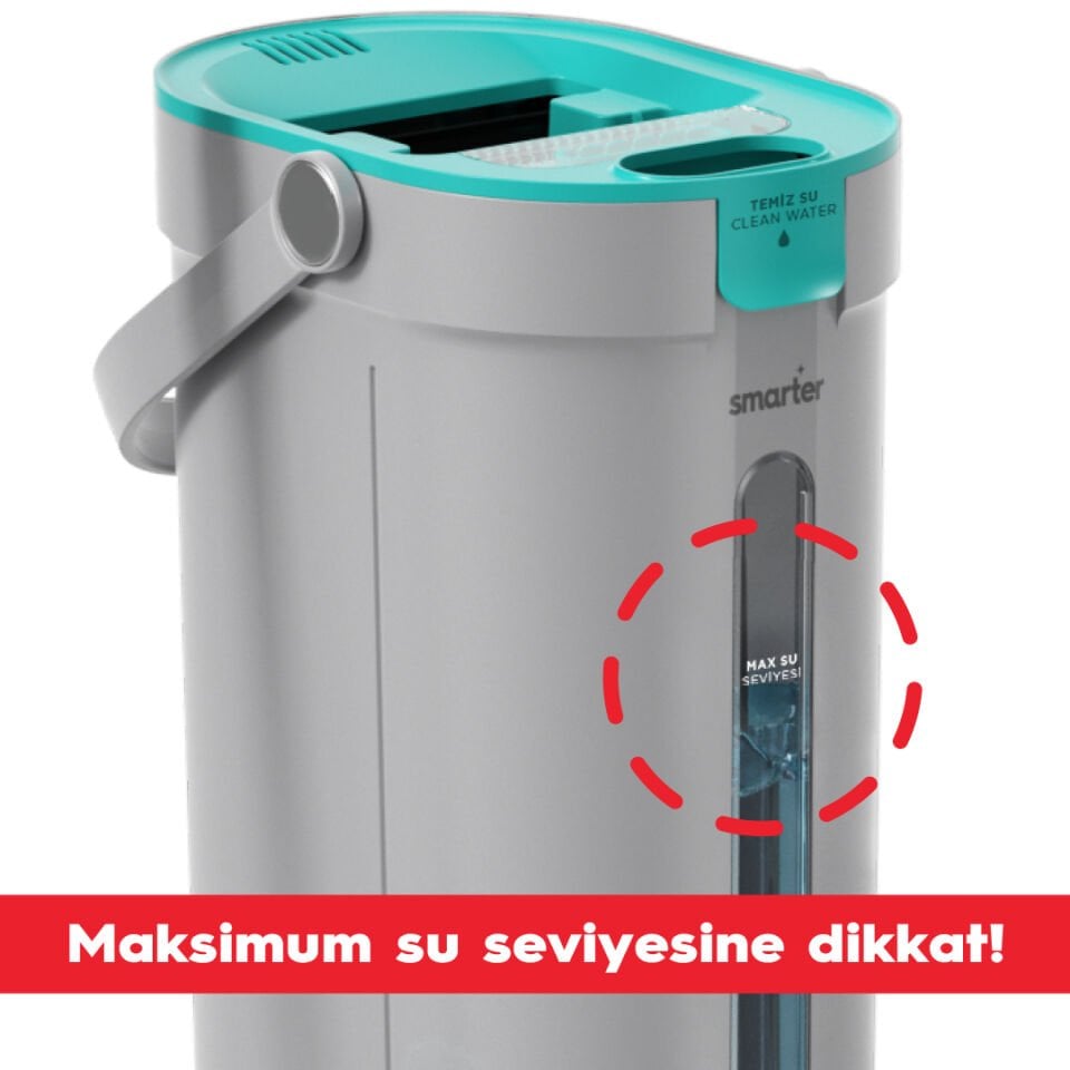 SMARTER Aqua Jet Temiz & Kirli Suyu Ayırma Özelliği Tablet Mop Temizlik Seti Paspas