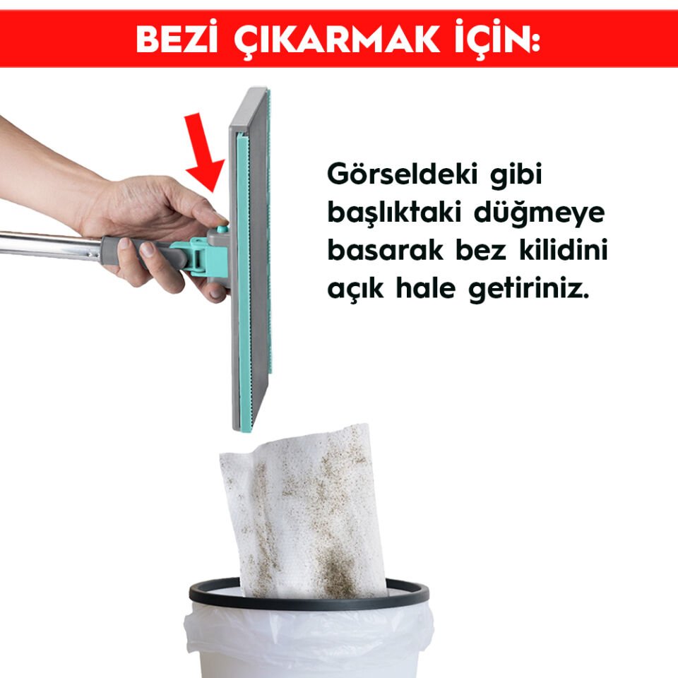 SMARTER Şip Şak Mop Otomatik El Değmeden Tüm Bezlerler Uyumlu Temizlik Seti Paspas