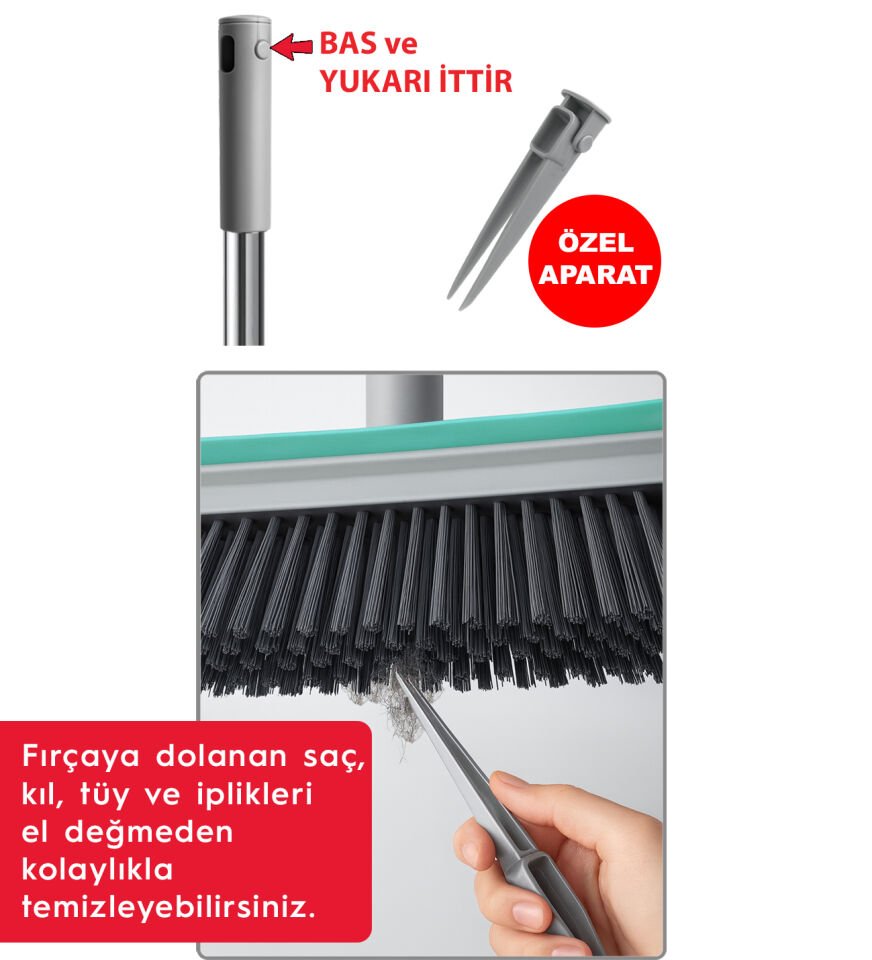 SMARTER Pratik Yüzey Fırçası Döner Başlıklı Çekçek Banyo Mutfak Fayans Balkon