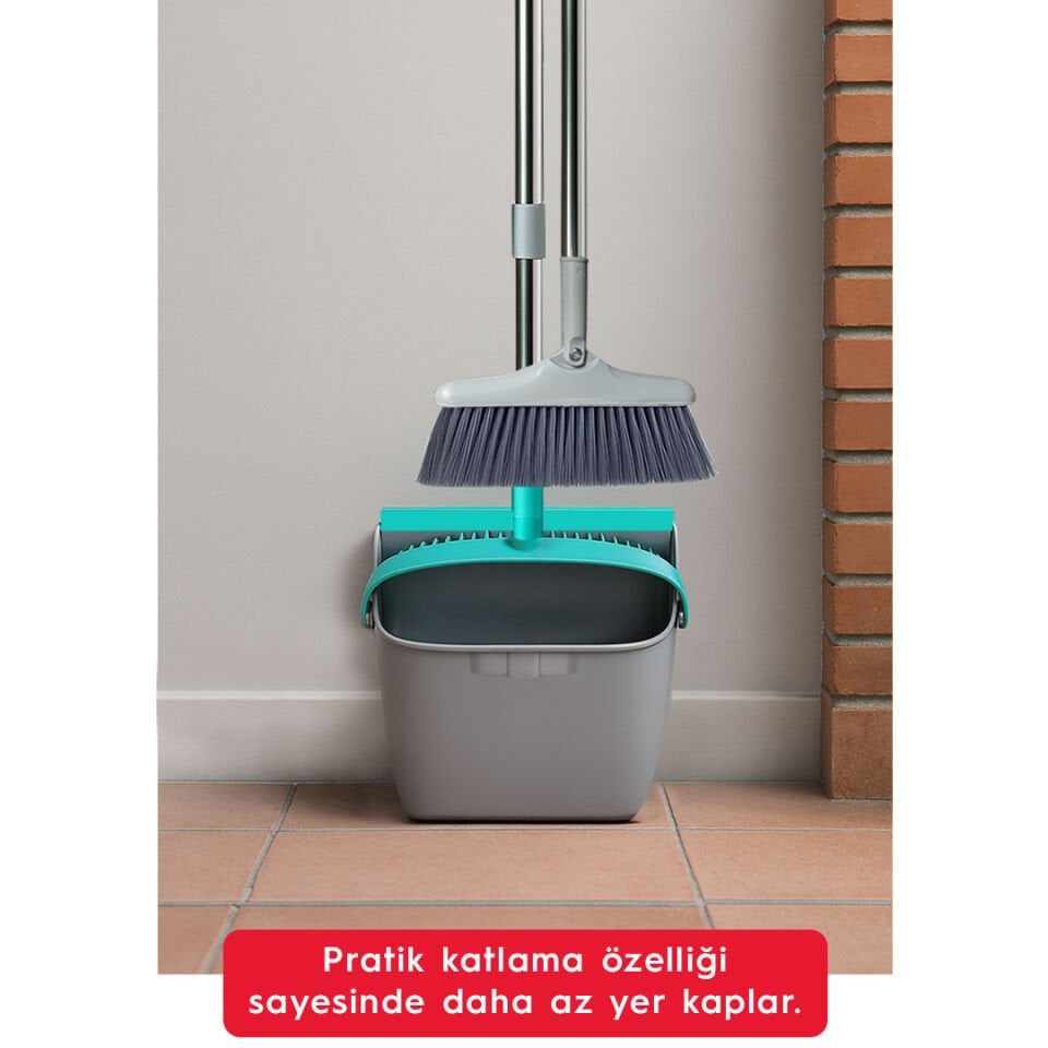 SMARTER Premium Katlanır Faraşlı Süpürge Çelik Saplı